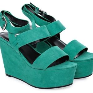 Aldo Green Wedge Sandal For Women